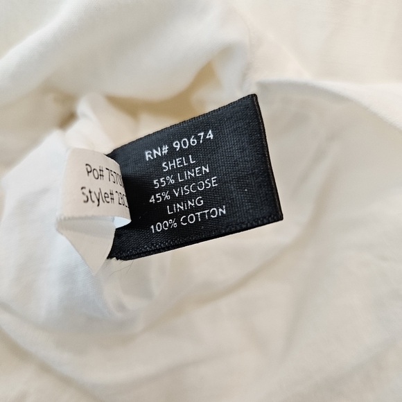 Boston Proper Linen Blend Wide Leg Pants Size 12 Lined Pockets - Picture 8 of 8